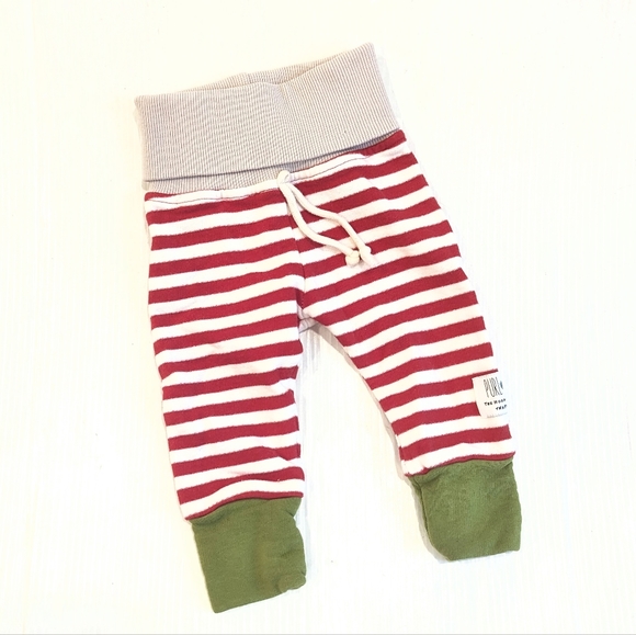 Purl Lamb The Hoodie Company red striped jogger leggings - Picture 1 of 7